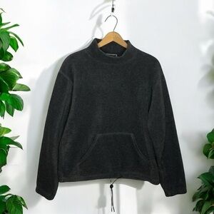 Indian Motorcycle Co Fleece Pullover Womens L Mock Neck Kangaroo Pocket Gray